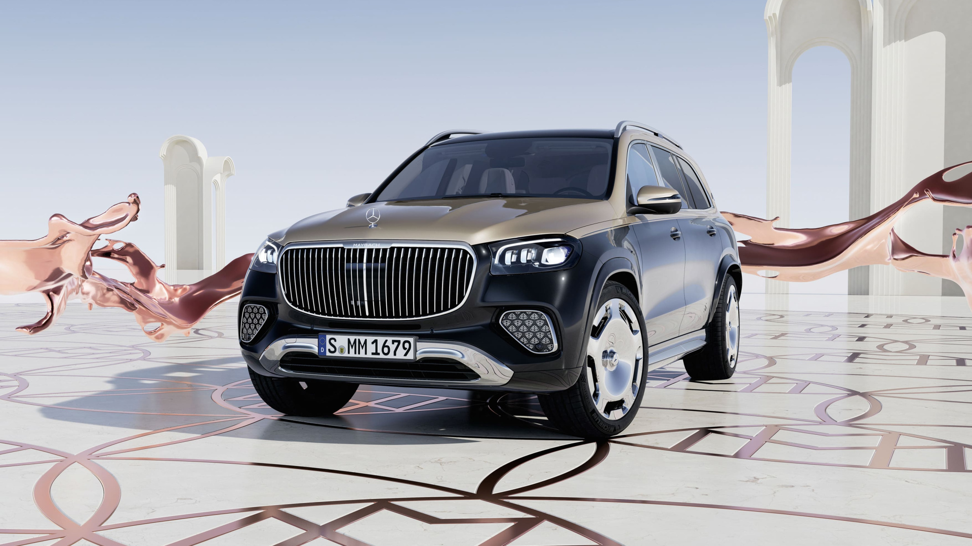 SMALL_圖五、Maybach GLS 採用全新大器優雅的水箱護罩，與佈滿 Maybach 徽飾的前保桿 (1)